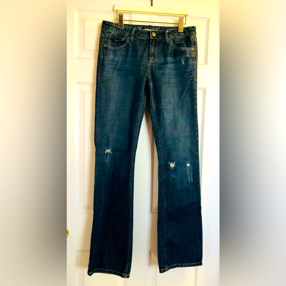 American Eagle True Boot Distress 5 Pockets Womens Jeans Size 8xlong
